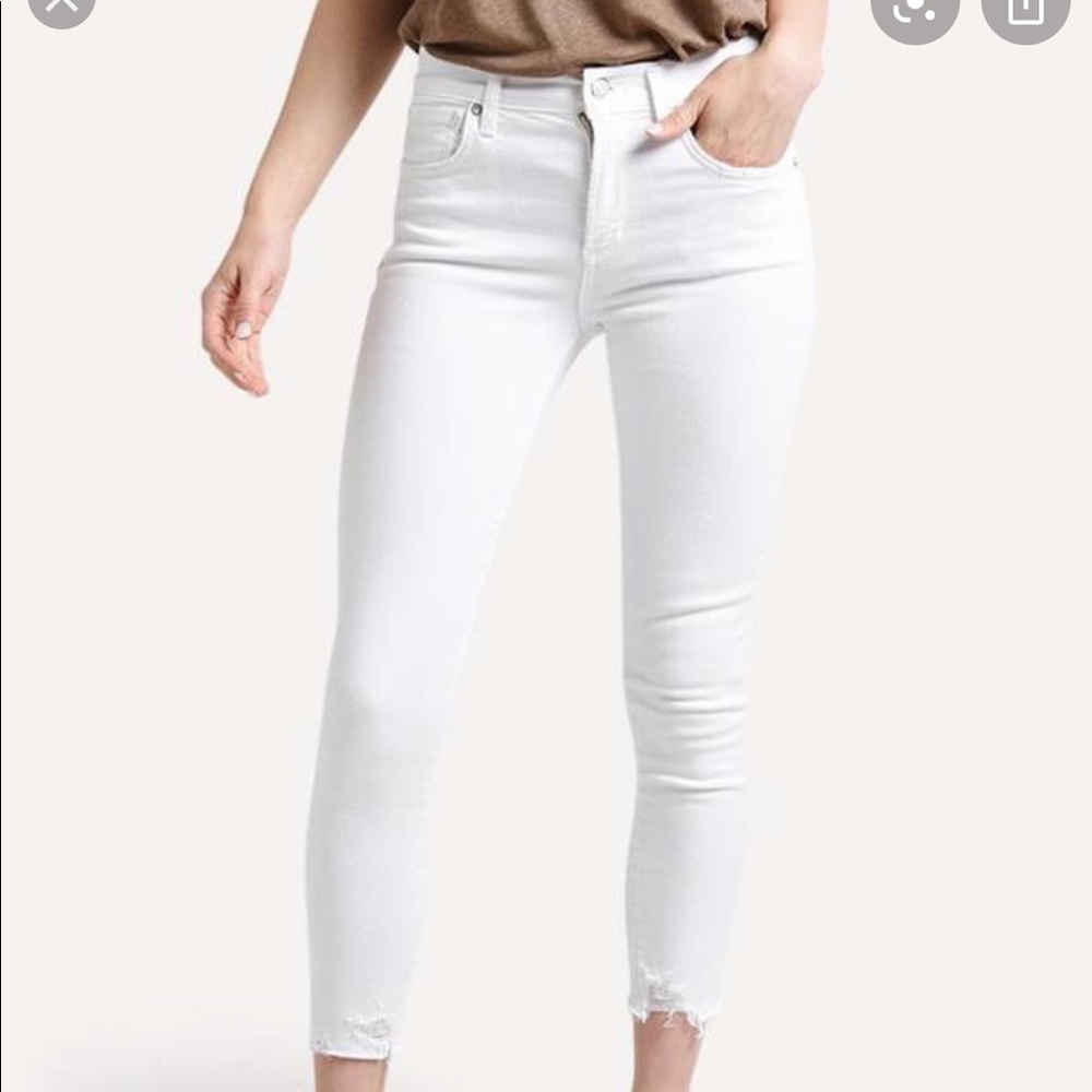 agolde sophie high rise skinny crop in white